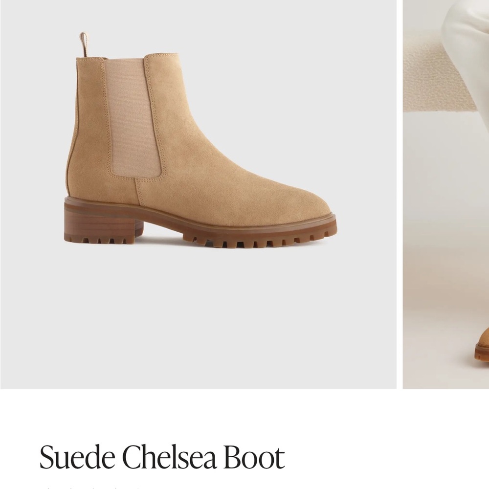 Quince Chelsea Boot Tan Suede Size 7